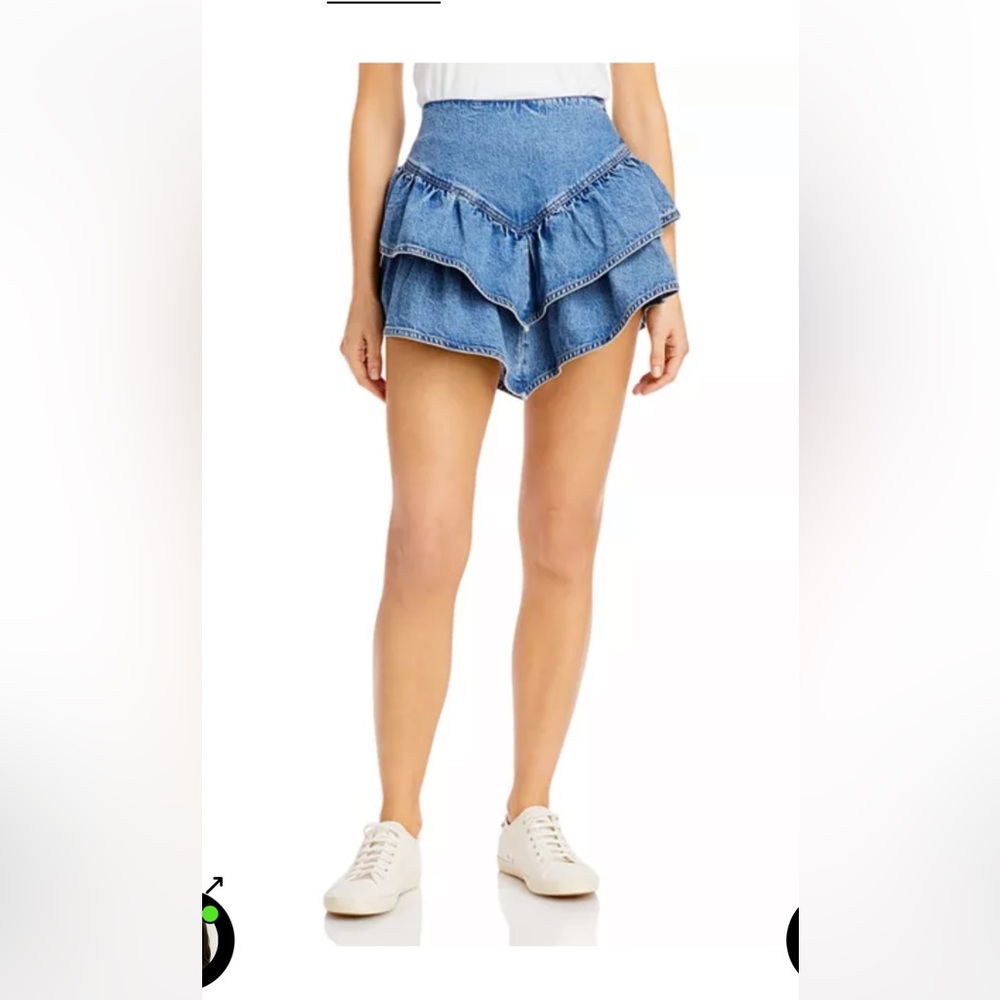 Blank NYC ruffle denim mini skirt